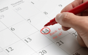Calendar to demonstrate 90 day rule in Spain